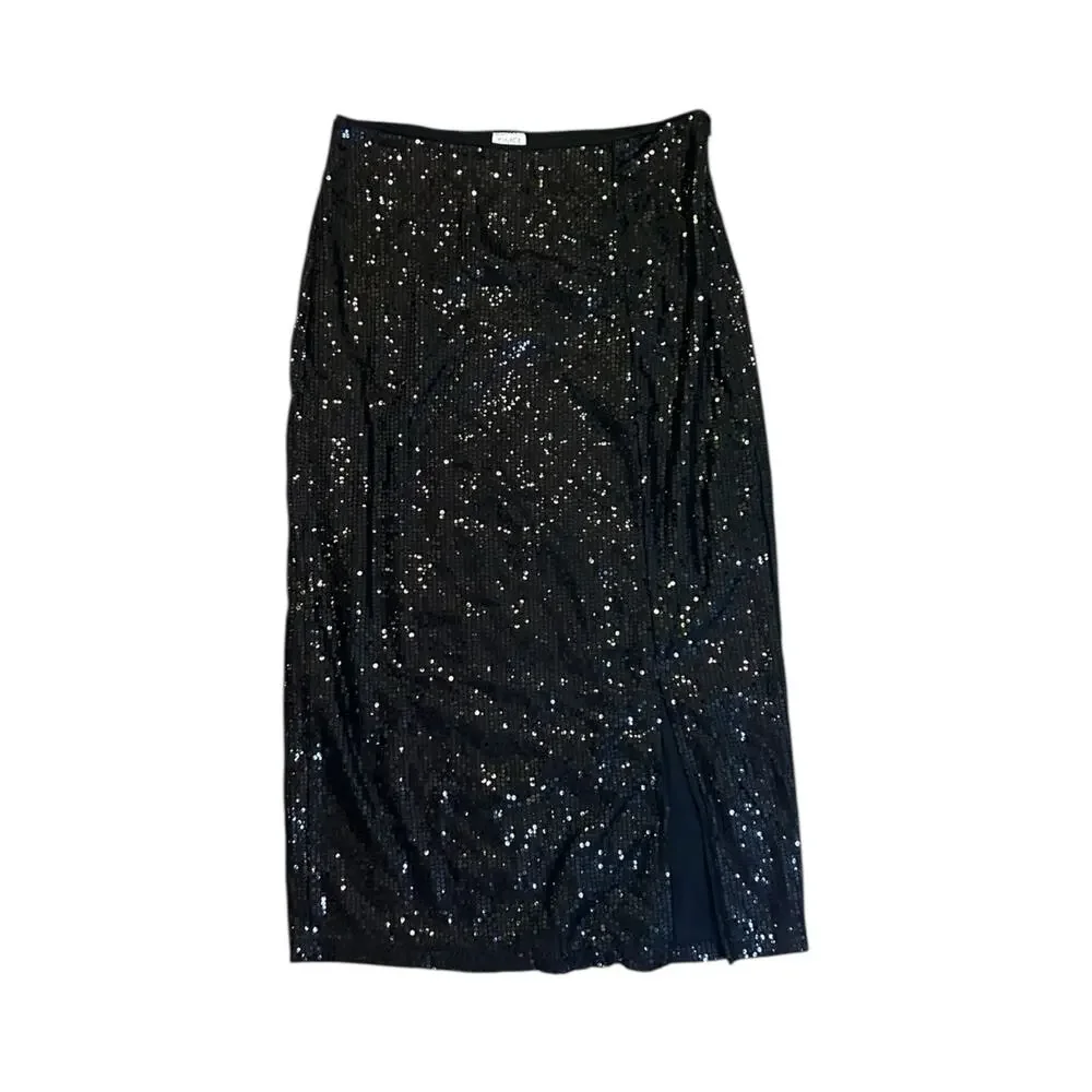 Time & Tru Women’s Black Sequin Skirt Size XS NWT